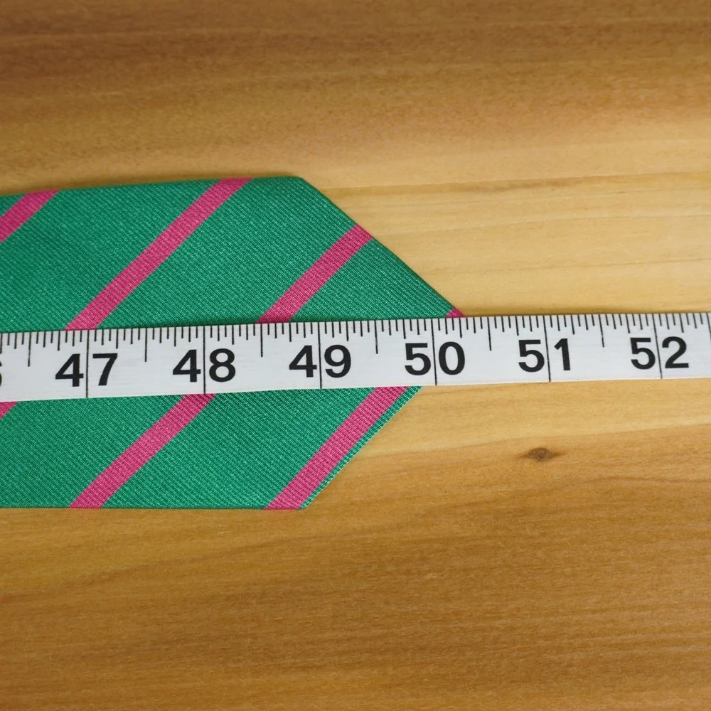 Polo Ralph Lauren Necktie Kids One Size Green Pink Striped Silk Italian Made